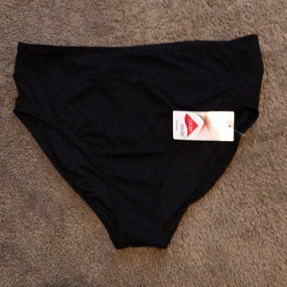 NWT lands end black medium coverage bikini bottoms